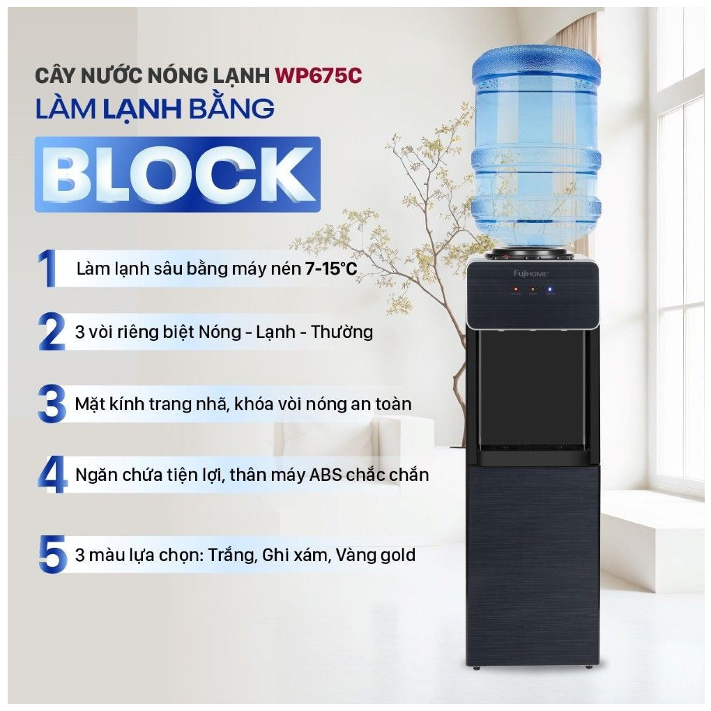 Cây Nước Nóng Lạnh Fujihome WD675C-B 1