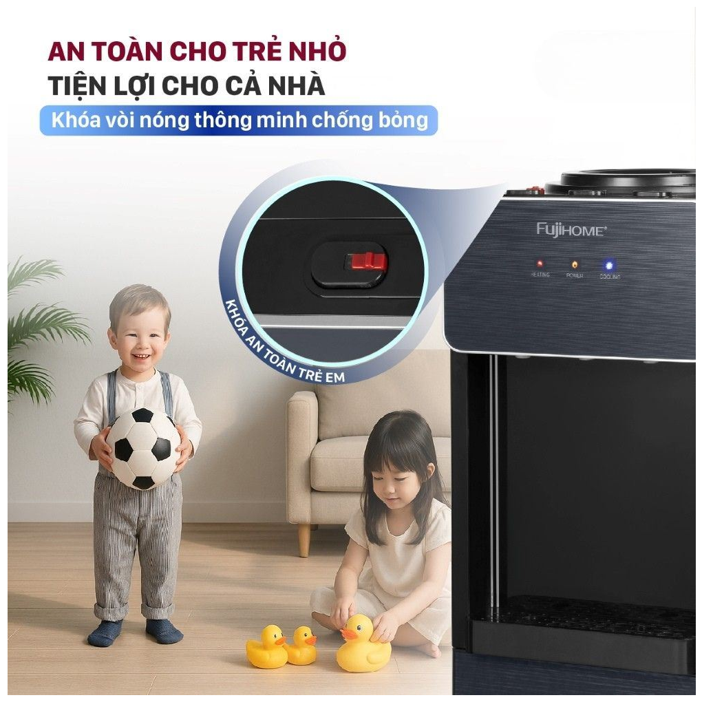 Cây Nước Nóng Lạnh Fujihome WD675C-B 7