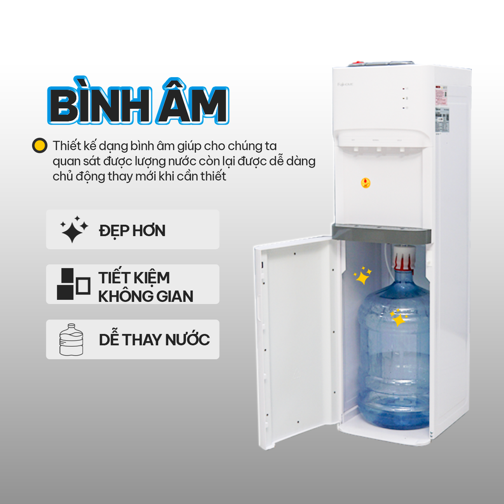 Cây Nước Nóng Lạnh Bình Âm Cao Cấp Fujihome WD606ES 2