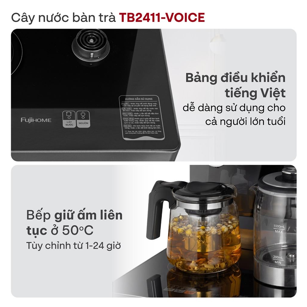 Cây Nước Bàn Trà Điều Khiển Bằng Giọng Nói Fujihome TB2411N-Voice 14