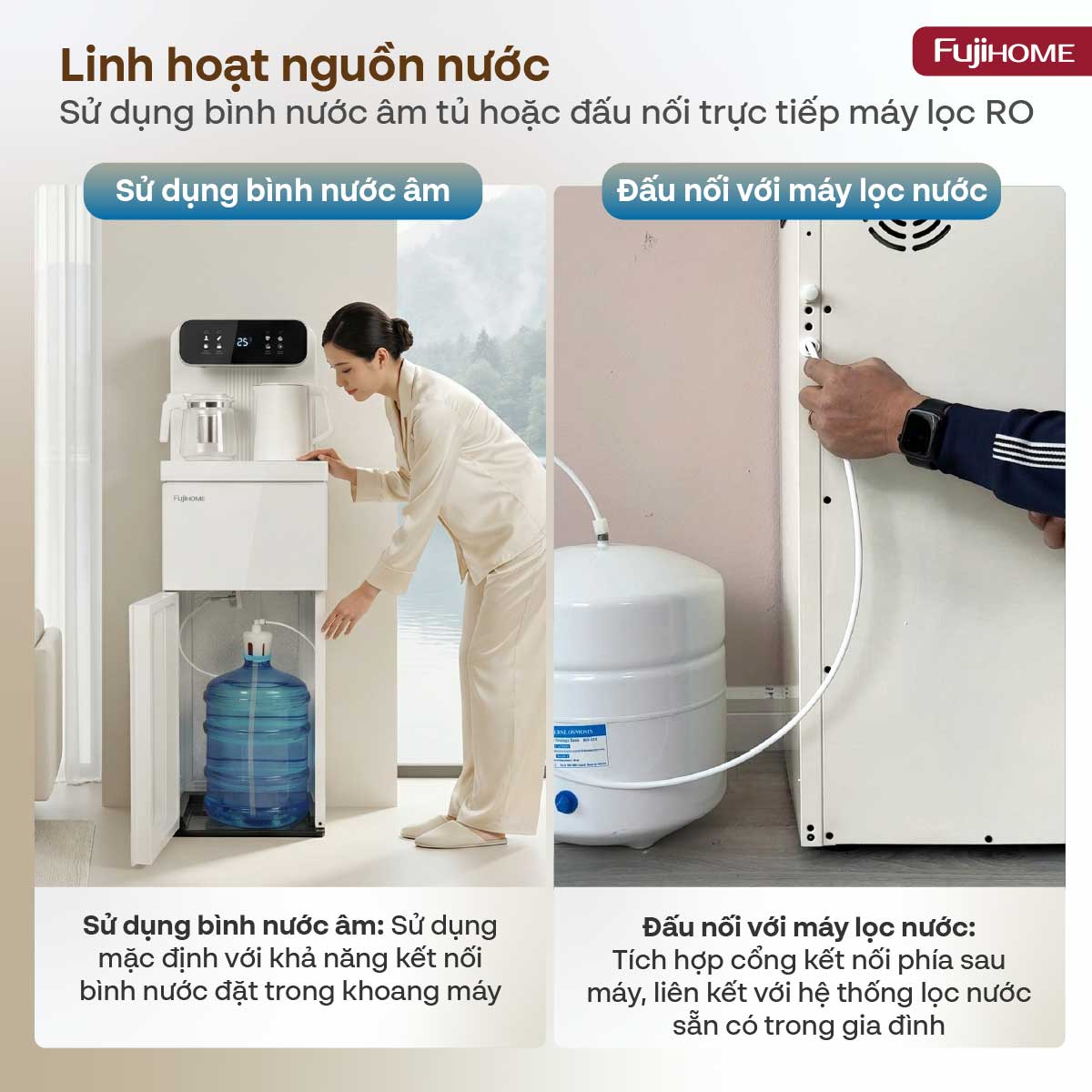 Cây Nước Nóng Lạnh Kết Hợp Bàn Pha Trà Cafe Fujihome TB237N 7