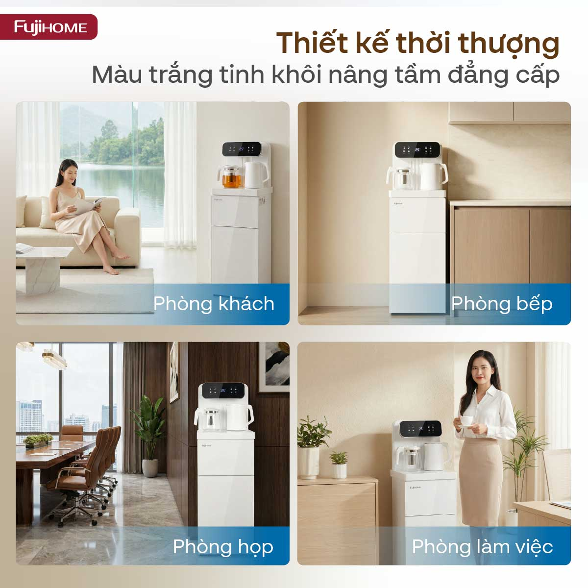 Cây Nước Nóng Lạnh Kết Hợp Bàn Pha Trà Cafe Fujihome TB237N 9