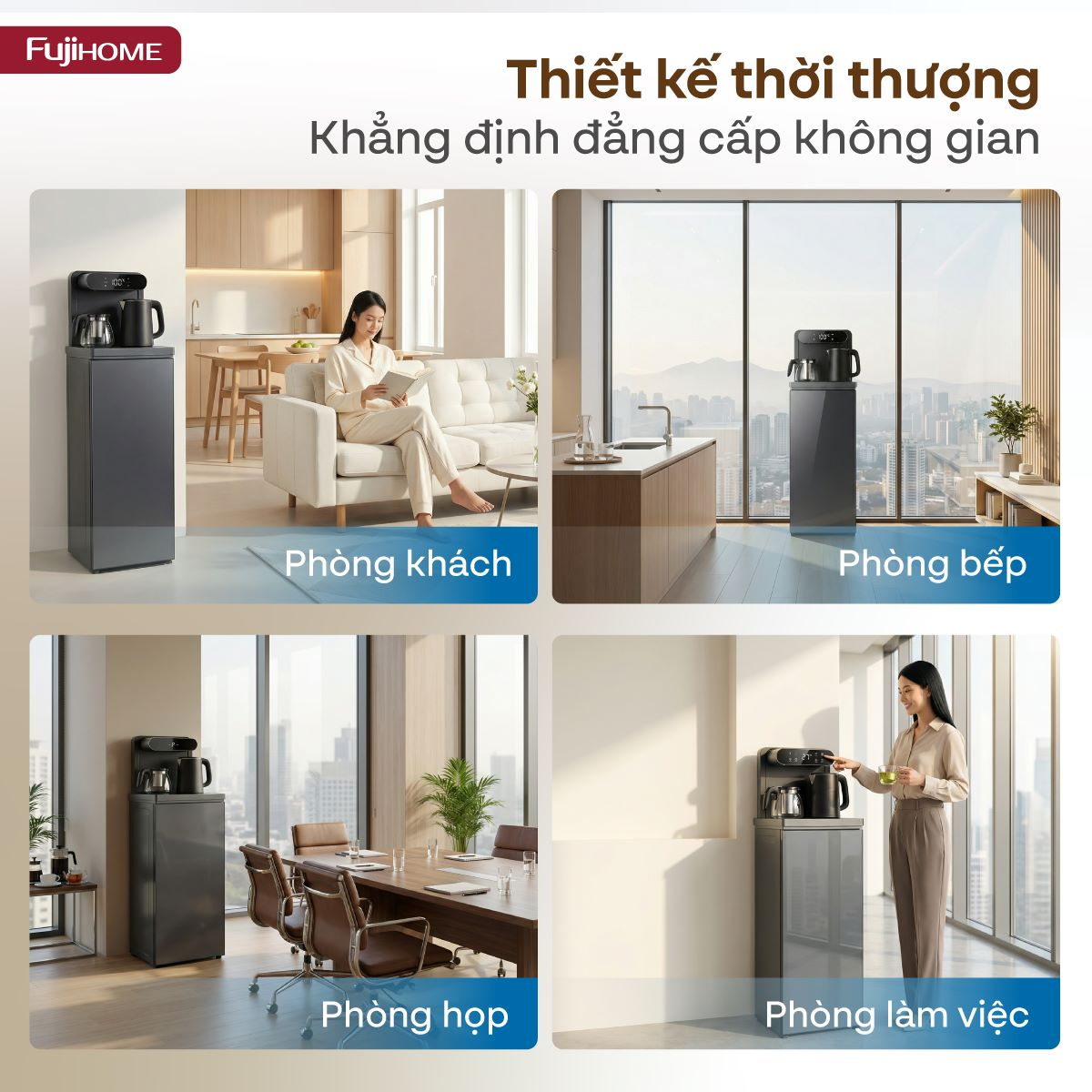 Cây Nước Nóng Lạnh Kết Hợp Bàn Pha Trà, Cafe Fujihome TB392N 5