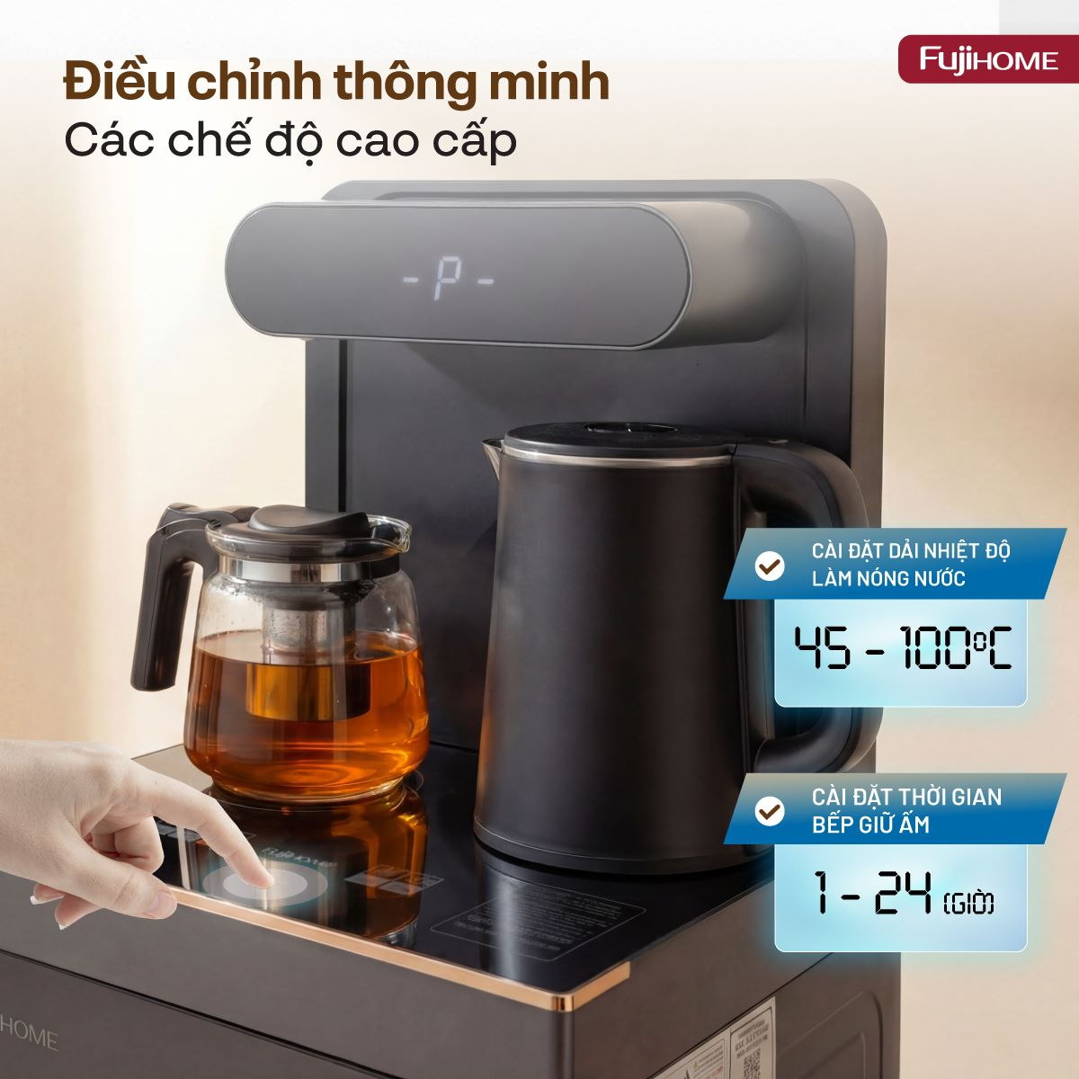 Cây Nước Nóng Lạnh Kết Hợp Bàn Pha Trà, Cafe Fujihome TB392N 8