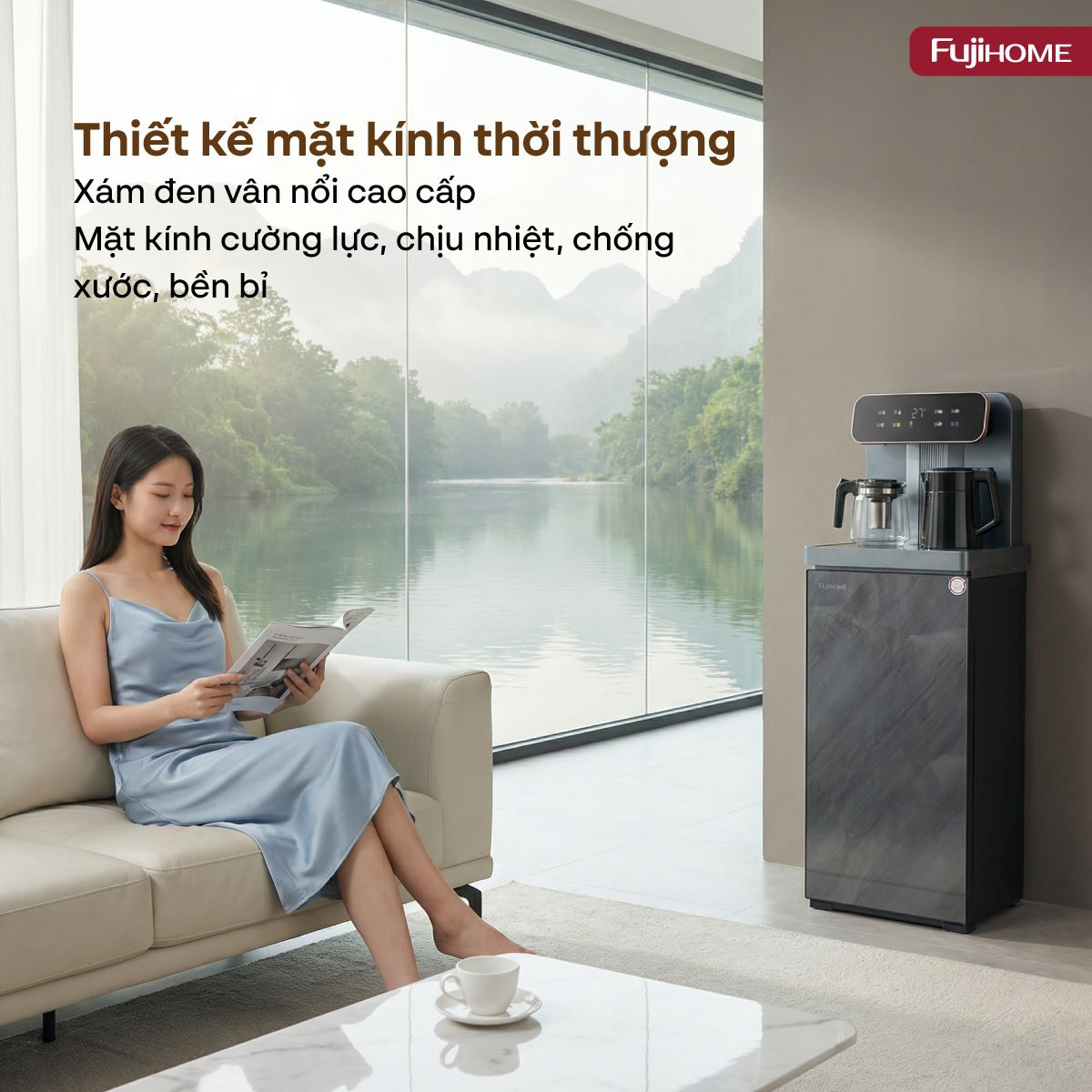 Cây Nước Nóng Lạnh Kết Hợp Bàn Pha Trà, Cafe Fujihome TB243AN 2