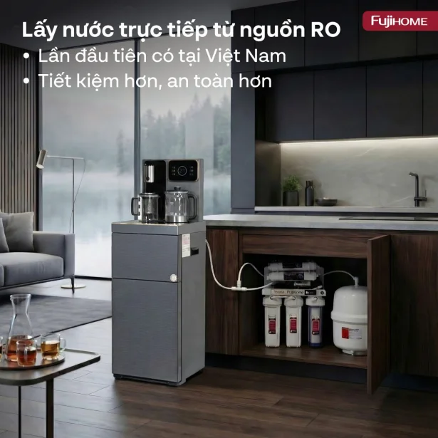 Cây Nước Bàn Trà Cao Cấp Có Ngăn Khử Khuẩn UV Fujihome TB241N-UV