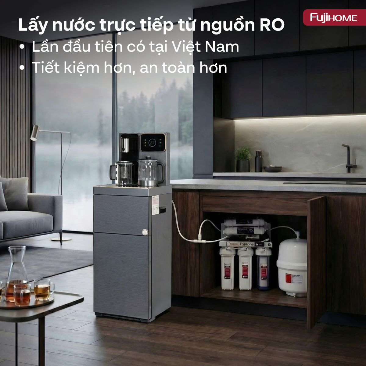 Cây Nước Nóng Lạnh Có Ngăn Khử Khuẩn UV Fujihome TB241N-UV 2