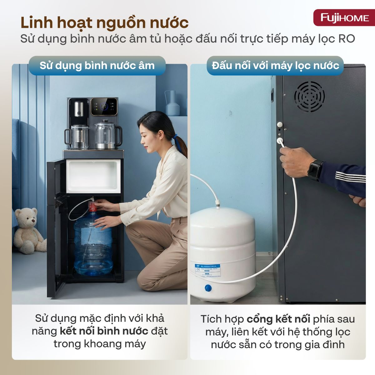 Cây Nước Nóng Lạnh Có Ngăn Khử Khuẩn UV Fujihome TB241N-UV 3