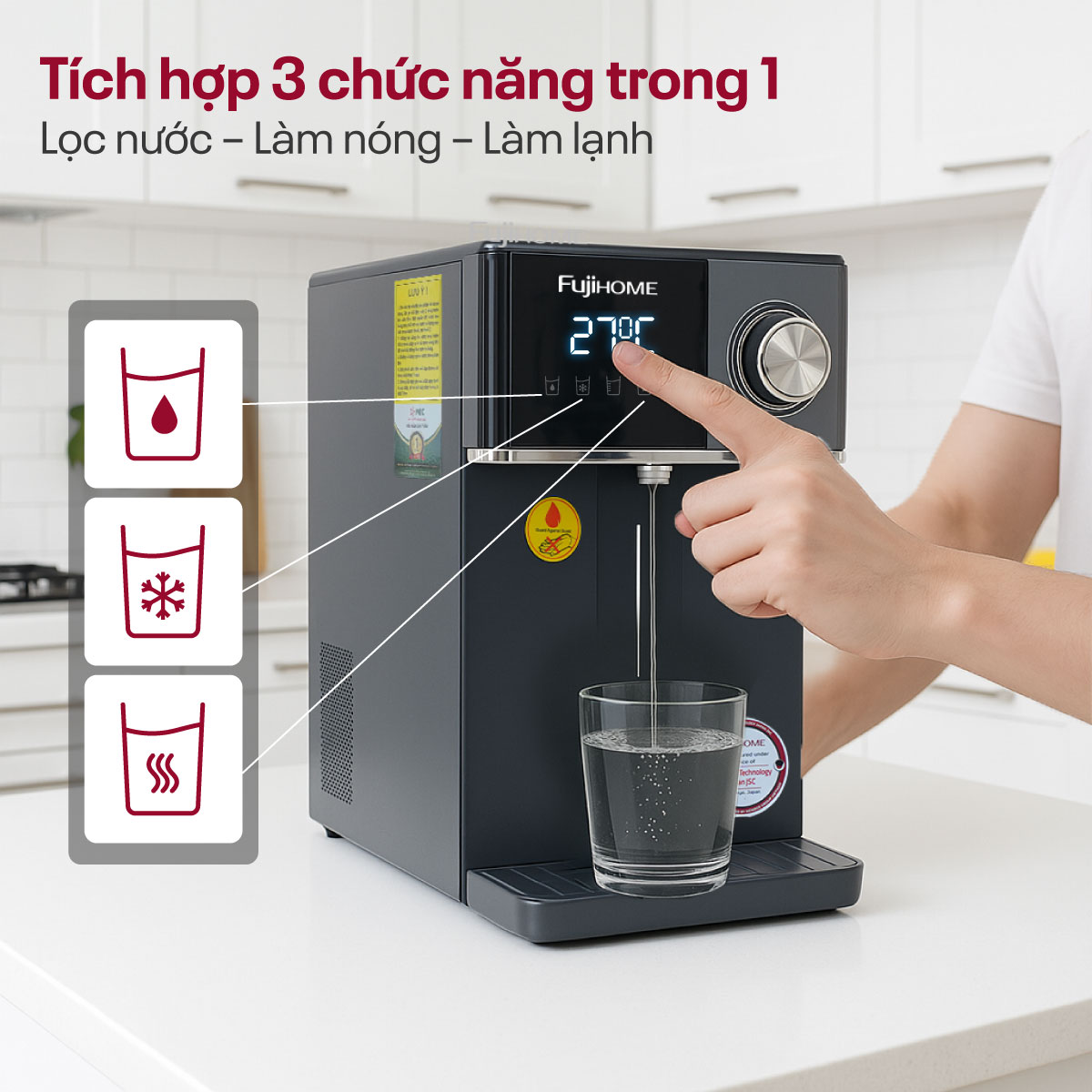 Máy Lọc Nước RO Nóng Lạnh Fujihome WP302C 1
