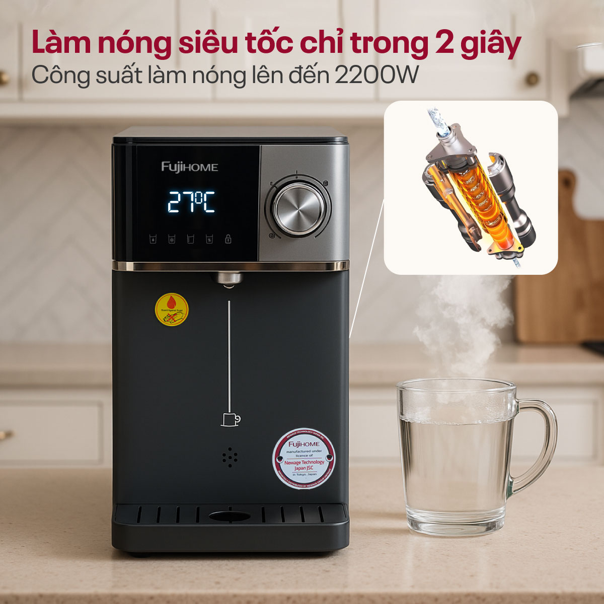 Máy Lọc Nước RO Nóng Lạnh Fujihome WP302C 5