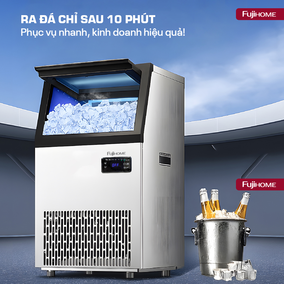 Máy Làm Đá Kèm Lọc Nước UF Fujihome IM70C 1