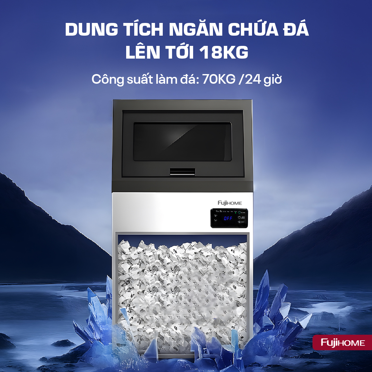 Máy Làm Đá Kèm Lọc Nước UF Fujihome IM70C 3