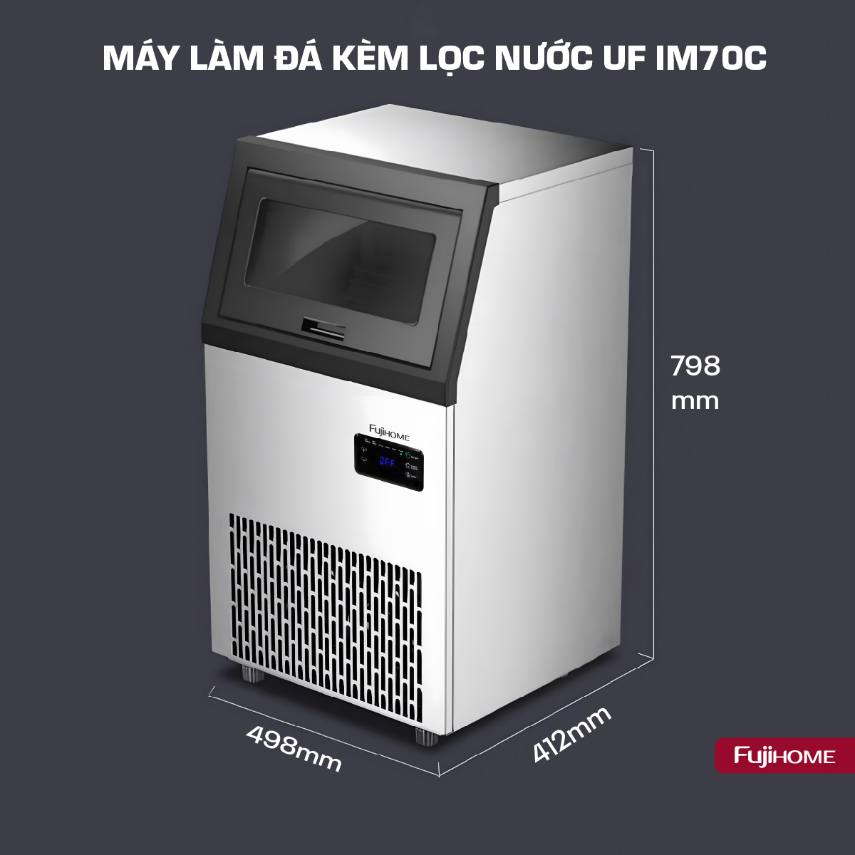 Máy Làm Đá Kèm Lọc Nước UF Fujihome IM70C 4