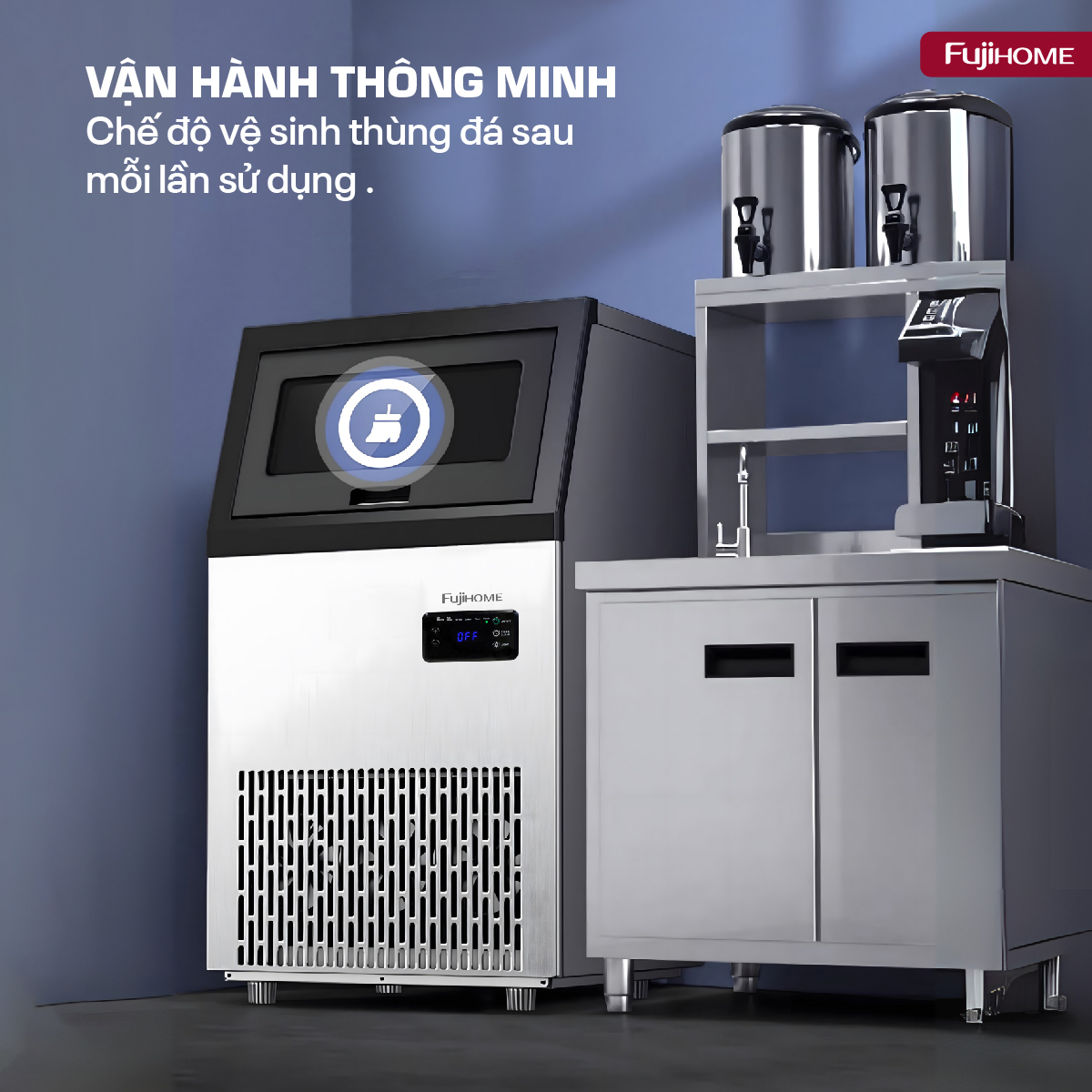 Máy Làm Đá Kèm Lọc Nước UF Fujihome IM70C 8