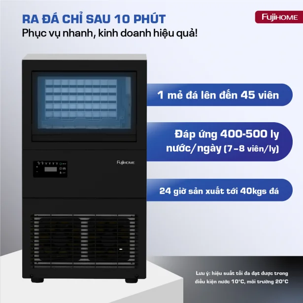 Máy Làm Đá Kèm Lọc Nước UF Fujihome IM45C
