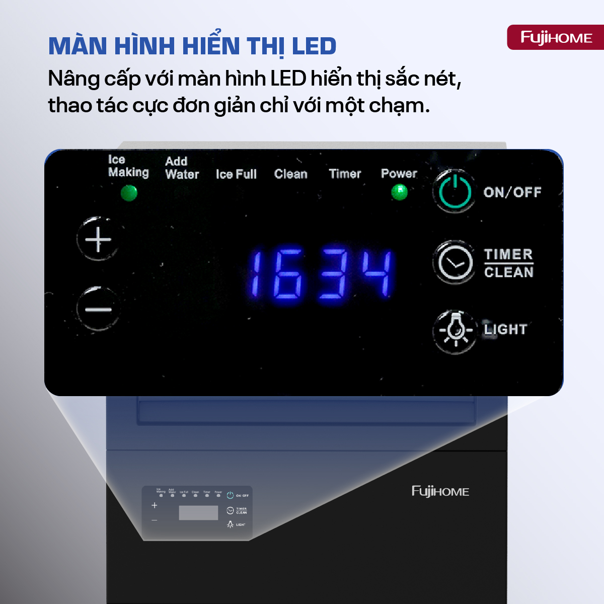 Máy Làm Đá Kèm Lọc Nước UF Fujihome IM45C 6