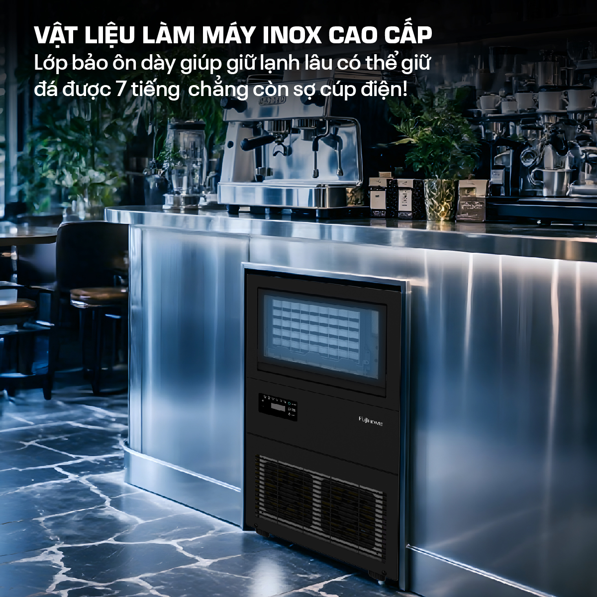 Máy Làm Đá Kèm Lọc Nước UF Fujihome IM45C 8
