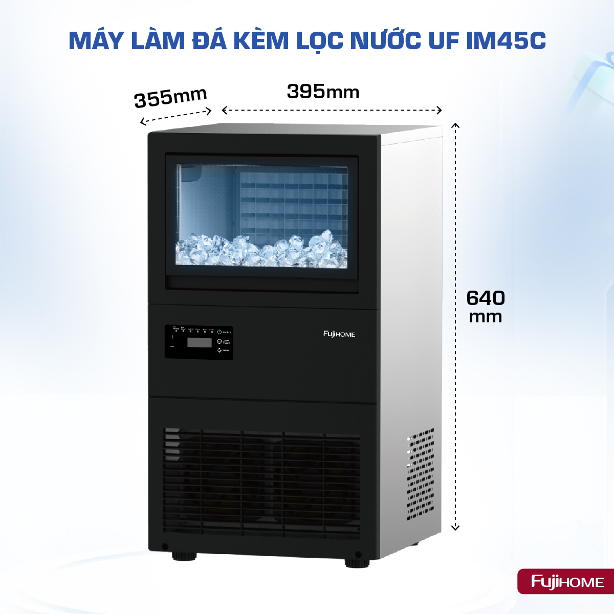 Máy Làm Đá Kèm Lọc Nước UF Fujihome IM45C 9