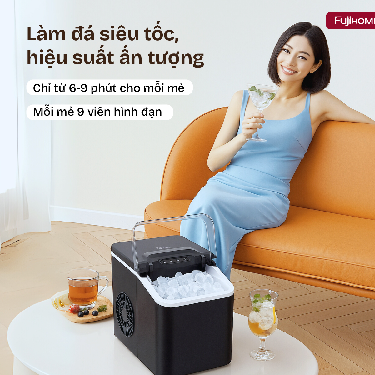 Máy Làm Đá Viên Mini Fujihome IM1218 4