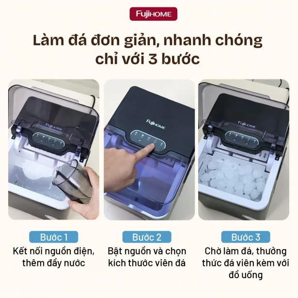 Máy Làm Đá Viên Mini Fujihome IM1218