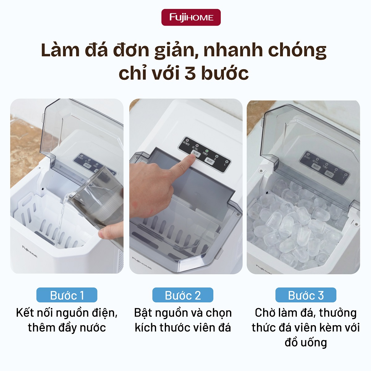Máy Làm Đá Fujihome IM12N 10