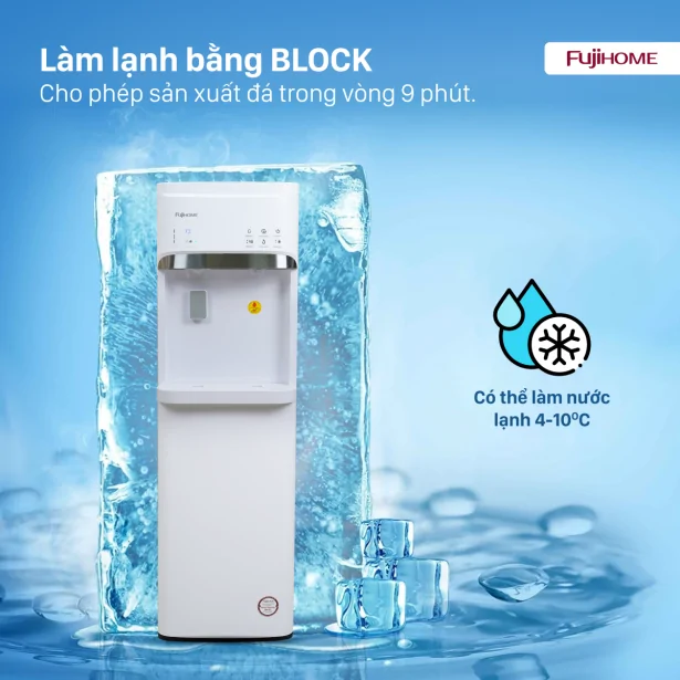 Cây Nước Nóng Lạnh Bình Âm Kèm Chức Năng Làm Đá Fujihome WD628C-IM
