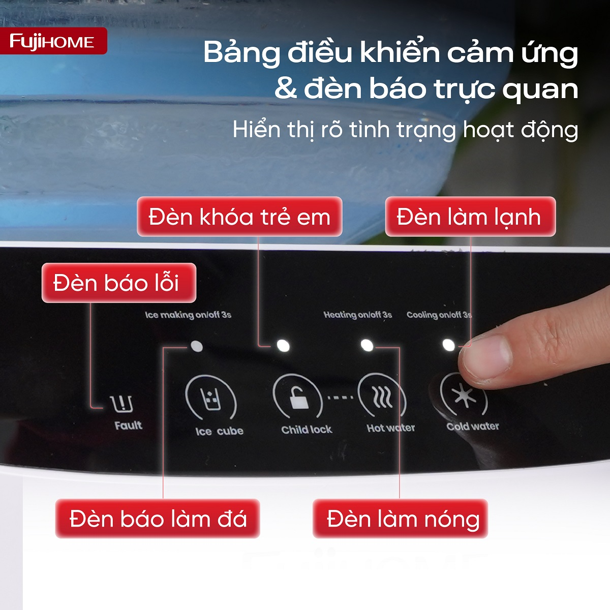 Máy Làm Nóng Lạnh Nước Uống Và Làm Đá Fujihome WD593C-IM 4