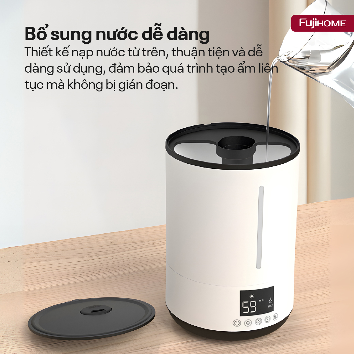 Máy Phun Sương Tạo Ẩm Xông Tinh Dầu Fujihome HM06E 8