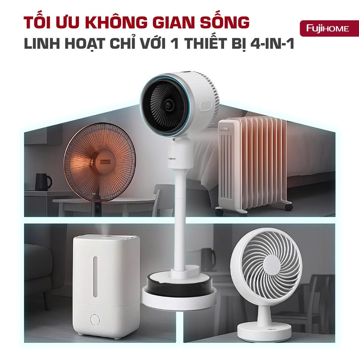Quạt Điều Hòa Bốn Mùa Đa Năng Fujihome AC707 2