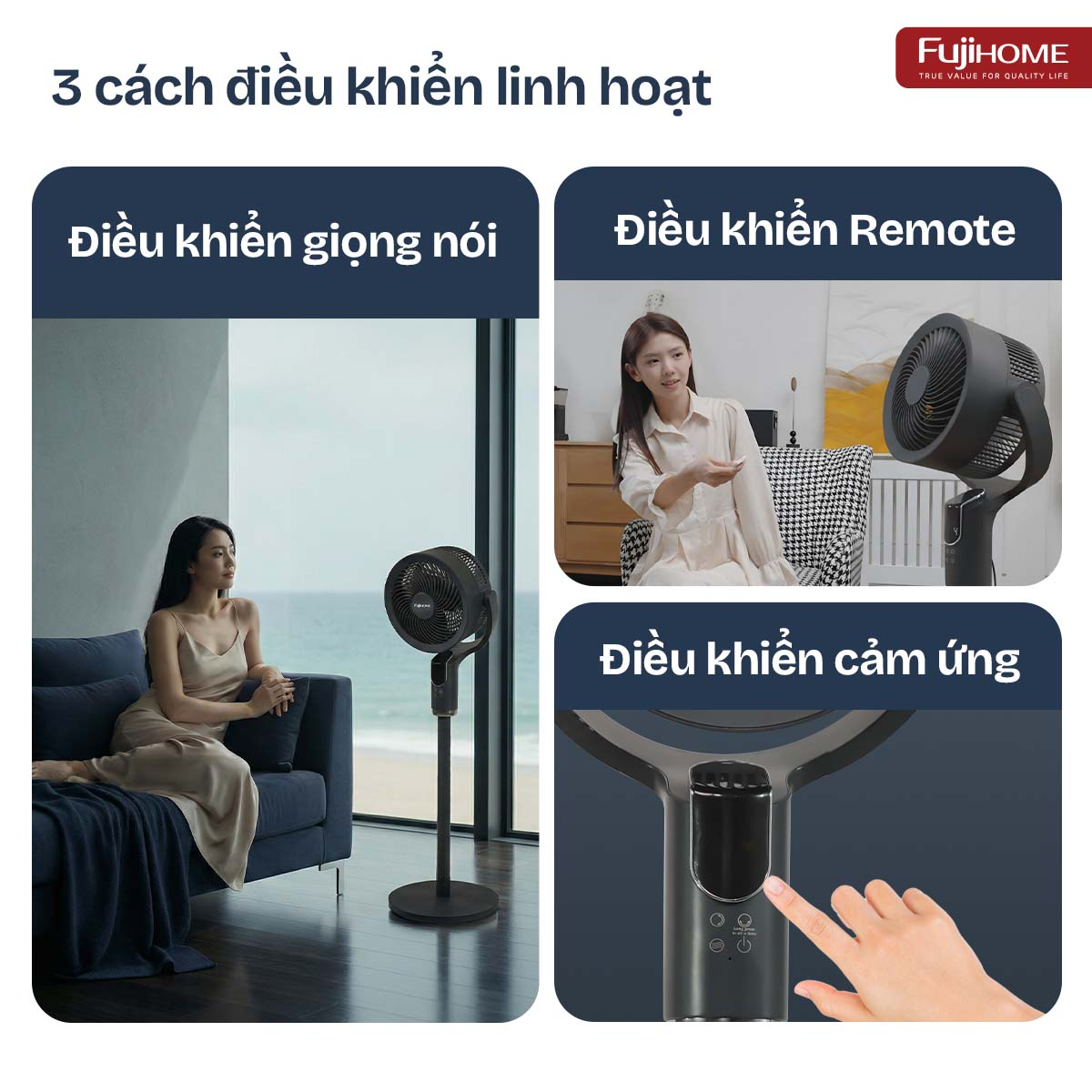 Quạt Tuần Hoàn Thông Minh, Ra Lệnh Giọng Nói Fujihome CFR04-Voice (Màu trắng) 2