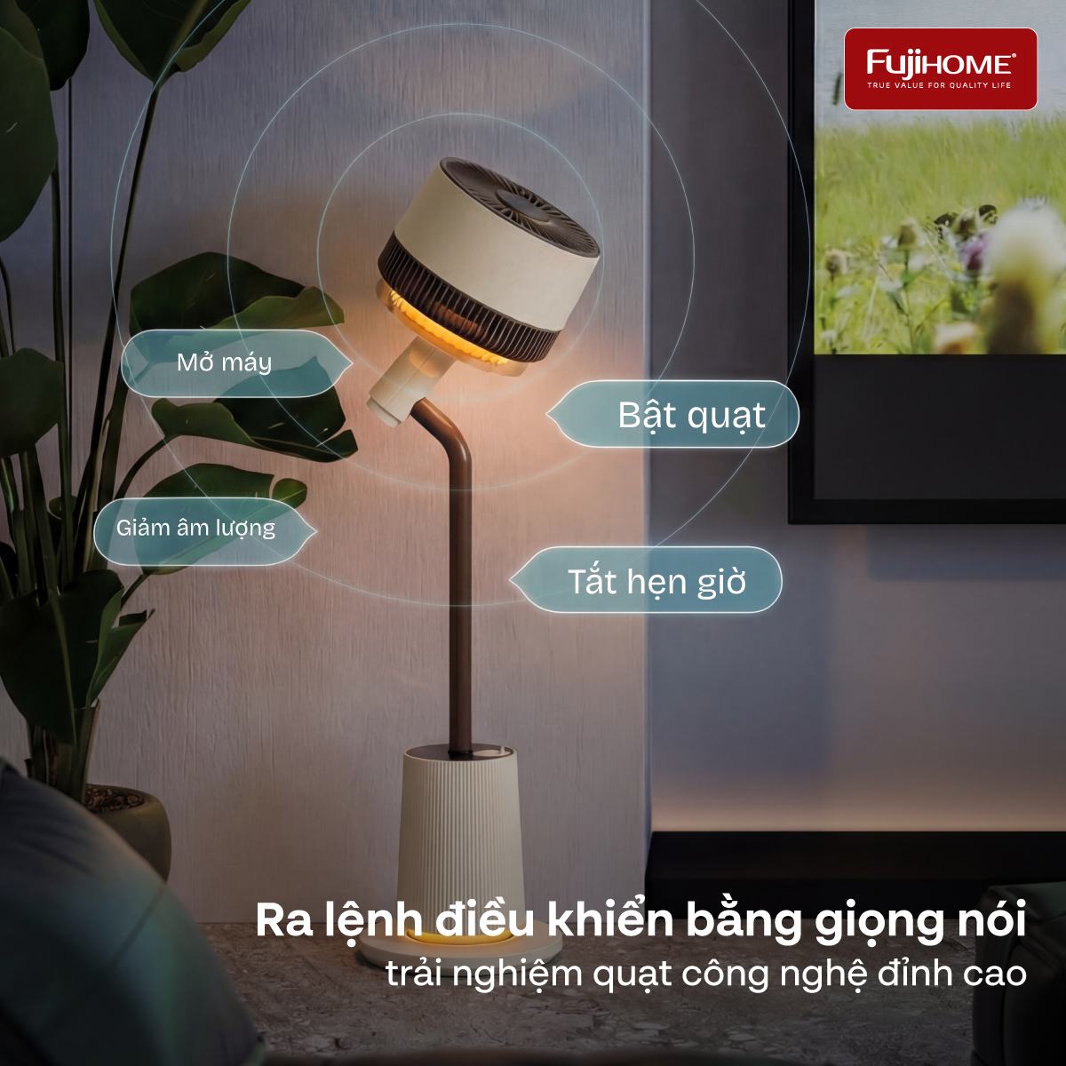 Quạt Tuần Hoàn Thông Minh, Ra Lệnh Giọng Nói Fujihome Luxury CFR01PRO-VOICE (Màu đen) 4