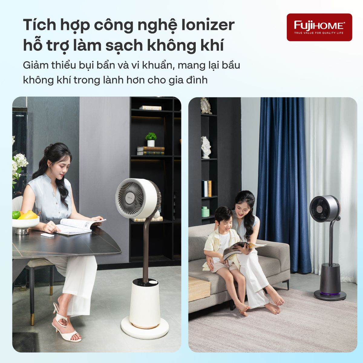 Quạt Tuần Hoàn Thông Minh, Ra Lệnh Giọng Nói Fujihome Luxury CFR01PRO-VOICE (Màu đen) 5