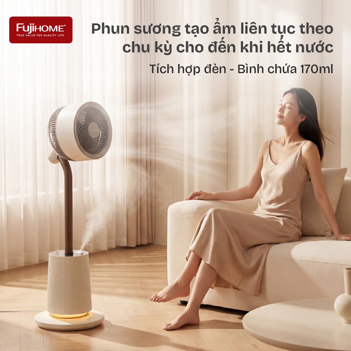 Quạt Tuần Hoàn Thông Minh, Ra Lệnh Giọng Nói Fujihome Luxury CFR01PRO-VOICE (Màu đen) 7