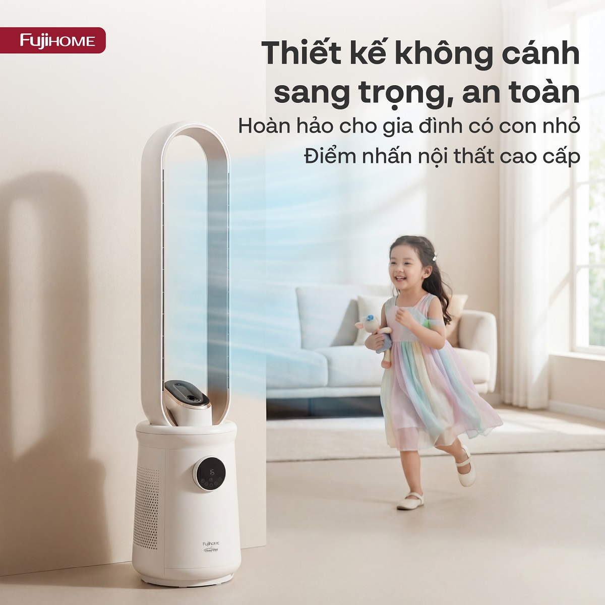Quạt Không Cánh Điều Khiển Giọng Nói Fujihome Luxury BF15-HEPA-VOICE (Màu đen) 1