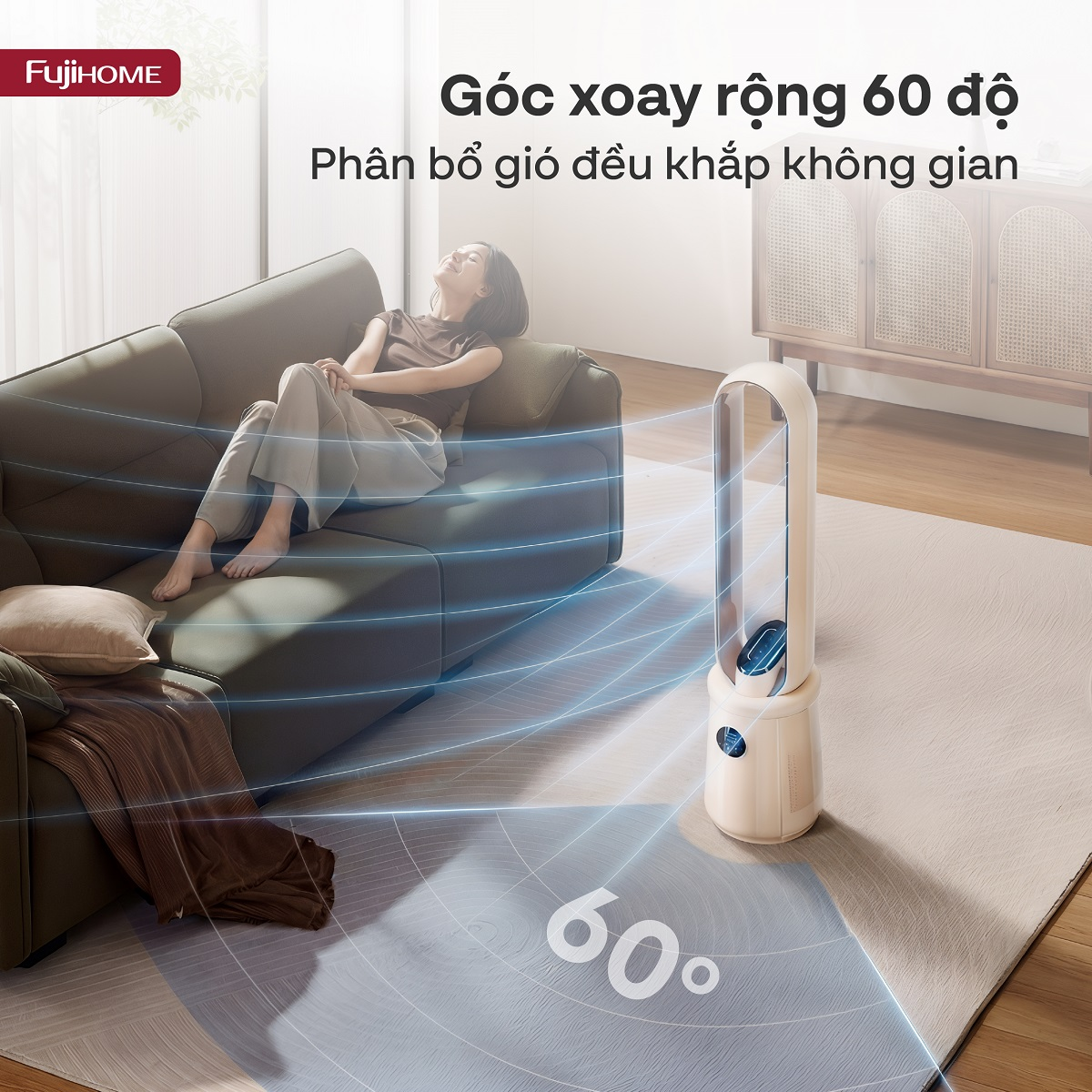 Quạt Không Cánh Điều Khiển Giọng Nói Fujihome Luxury BF15-HEPA-VOICE (Màu đen) 7
