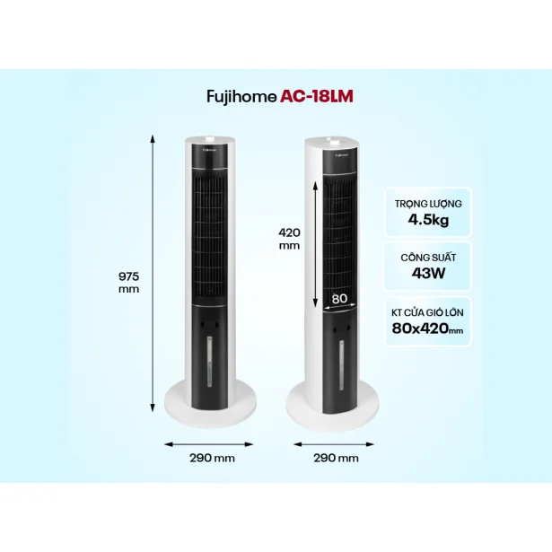Quạt Tháp Hơi Nước Fujihome AC-18LM 43W