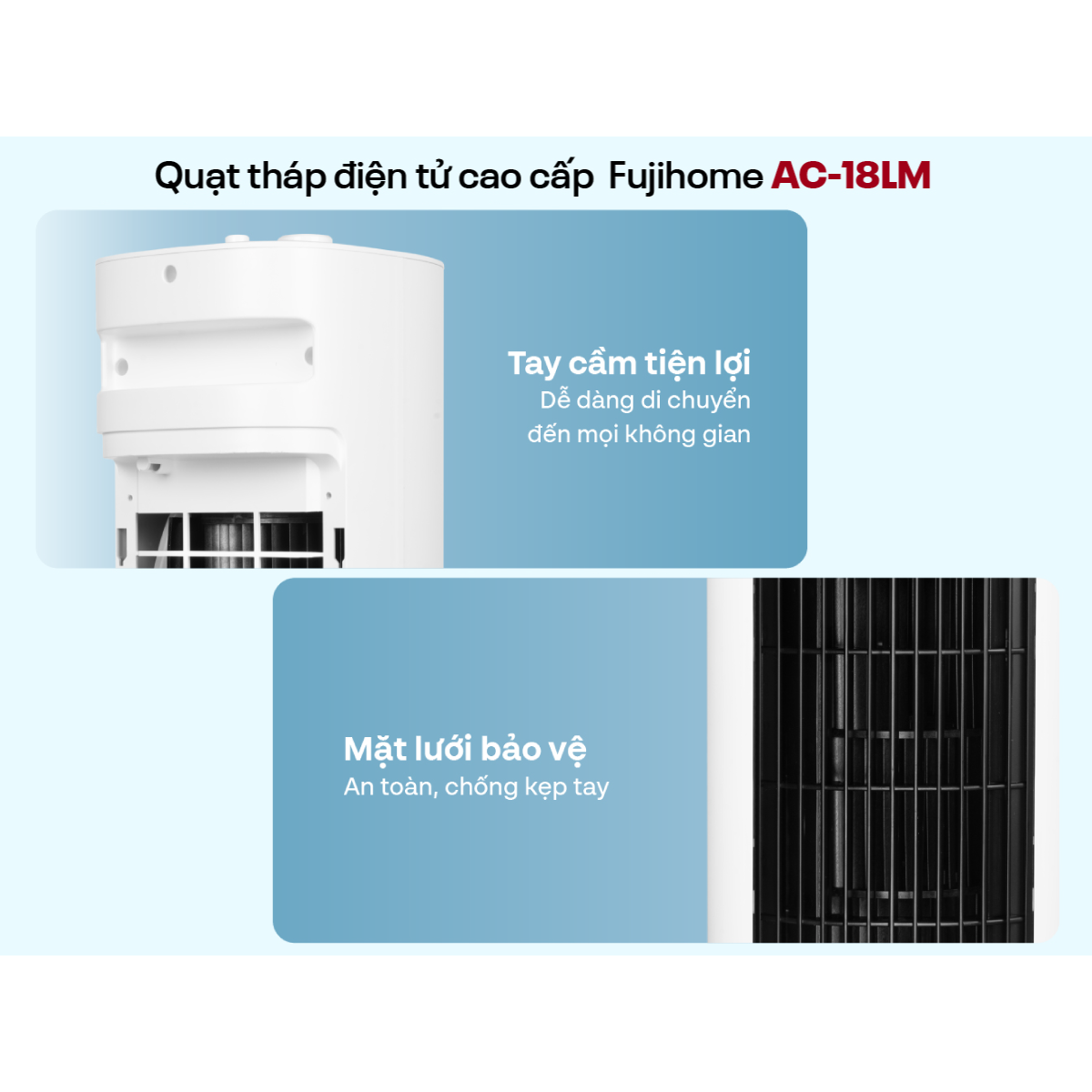 Quạt Tháp Hơi Nước Fujihome AC-18LM 43W 9