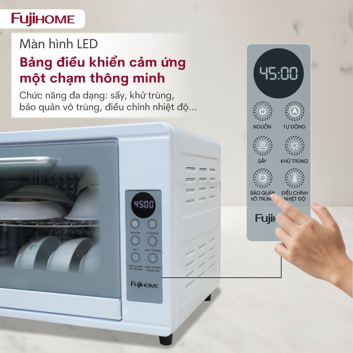 Tủ Sấy Tiệt Trùng Đa Năng Fujihome DD38 5
