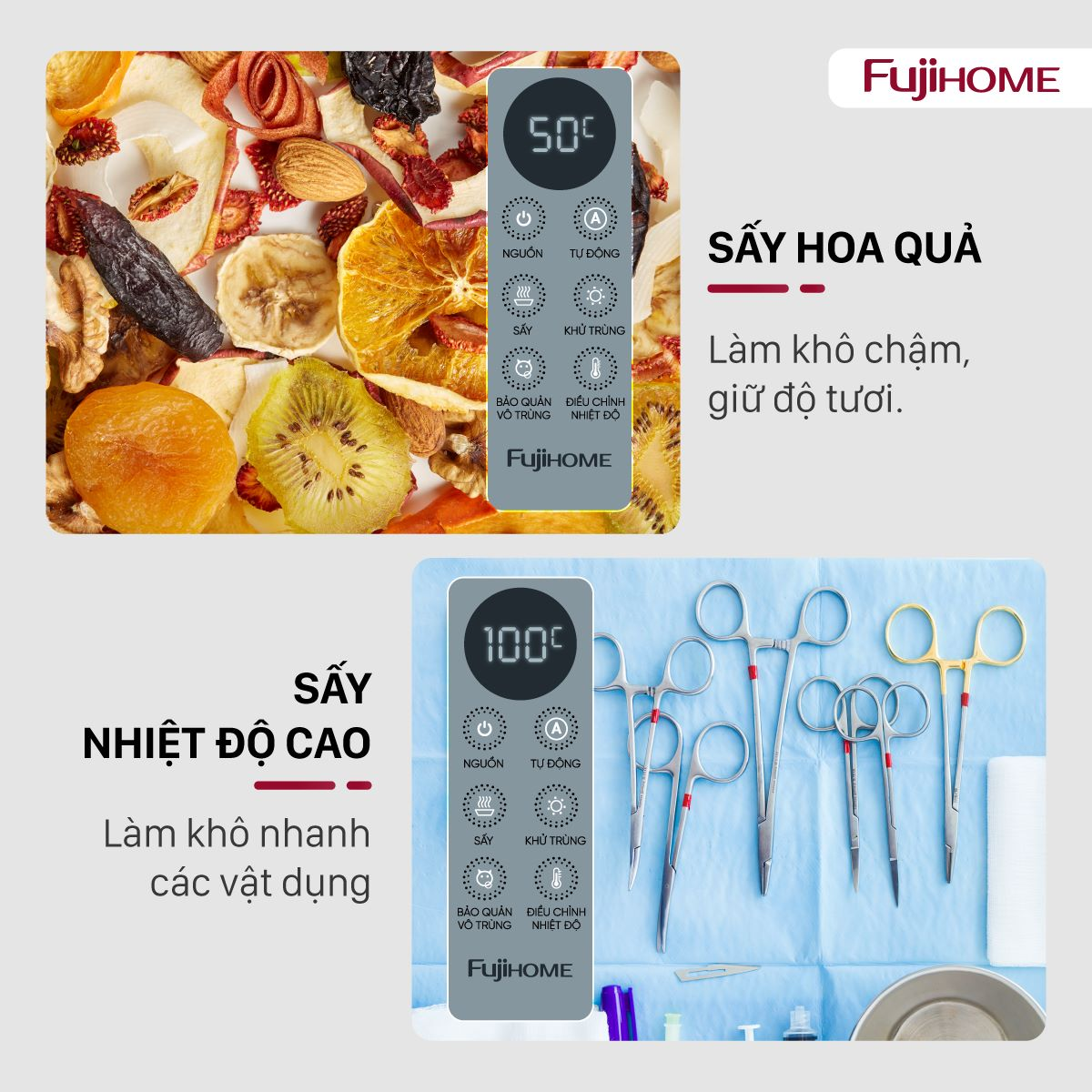 Tủ Sấy Tiệt Trùng Đa Năng Fujihome DD38 8