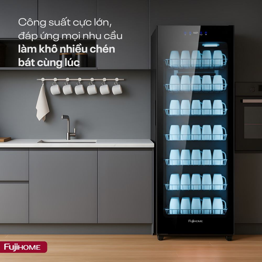 Tủ Sấy Chén Bát Tiệt Trùng Dung Tích Lớn Fujihome DD220 4