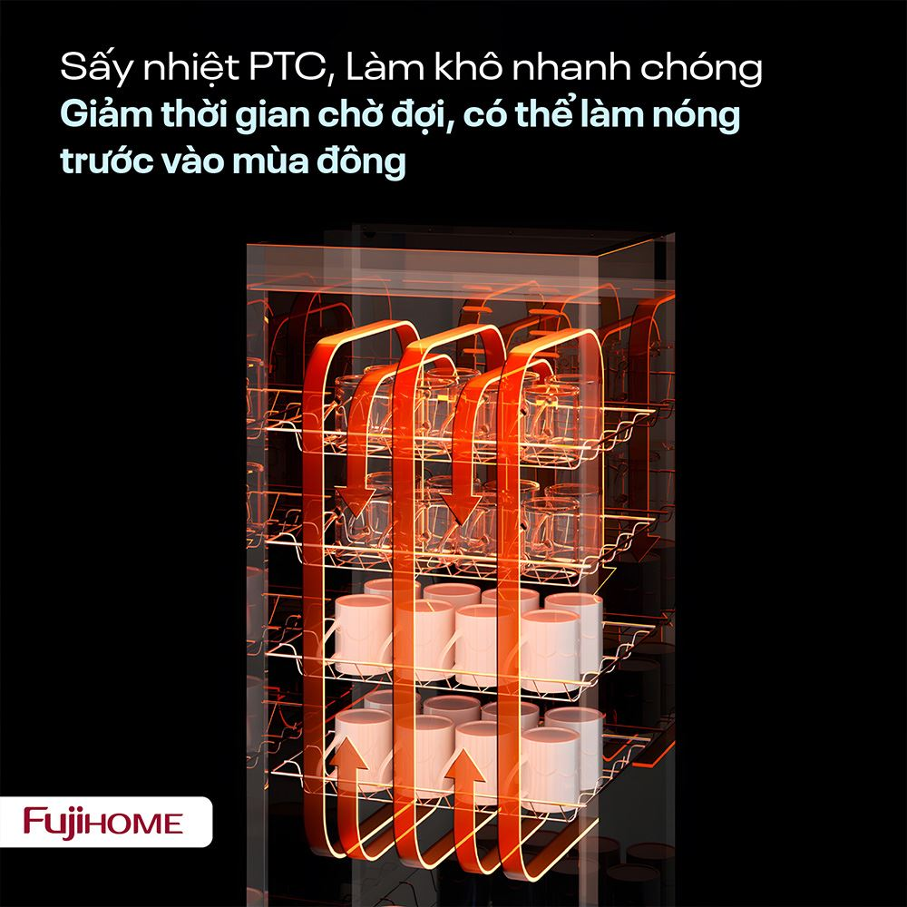 Tủ Sấy Chén Bát Tiệt Trùng Dung Tích Lớn Fujihome DD220 6