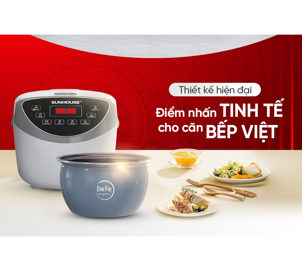 Nồi Cơm Điện Tử Sunhouse SHD8912 1.8 Lít 7