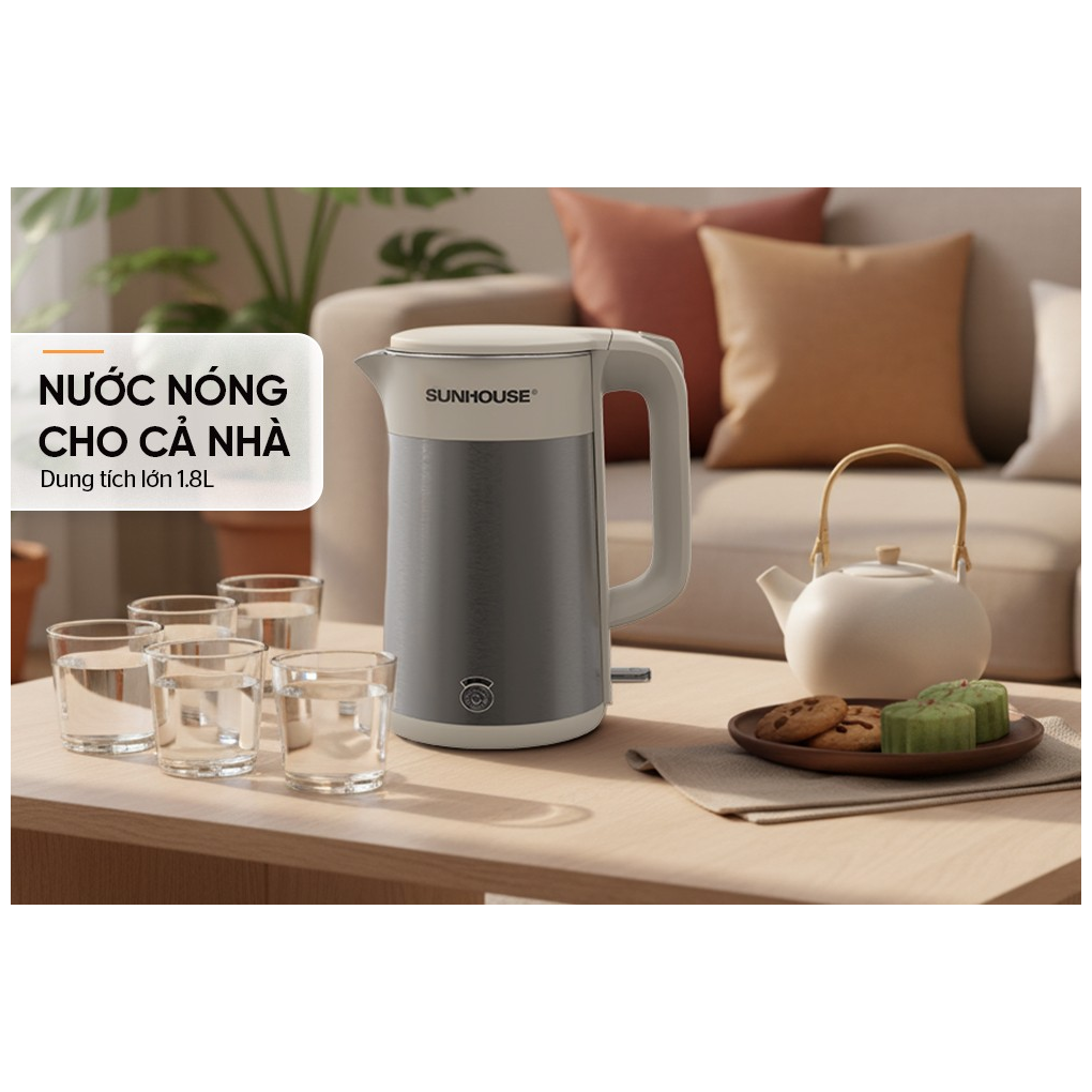 Ấm Siêu Tốc Inox 3 Lớp 1.8 Lít Sunhouse SHD1376 10