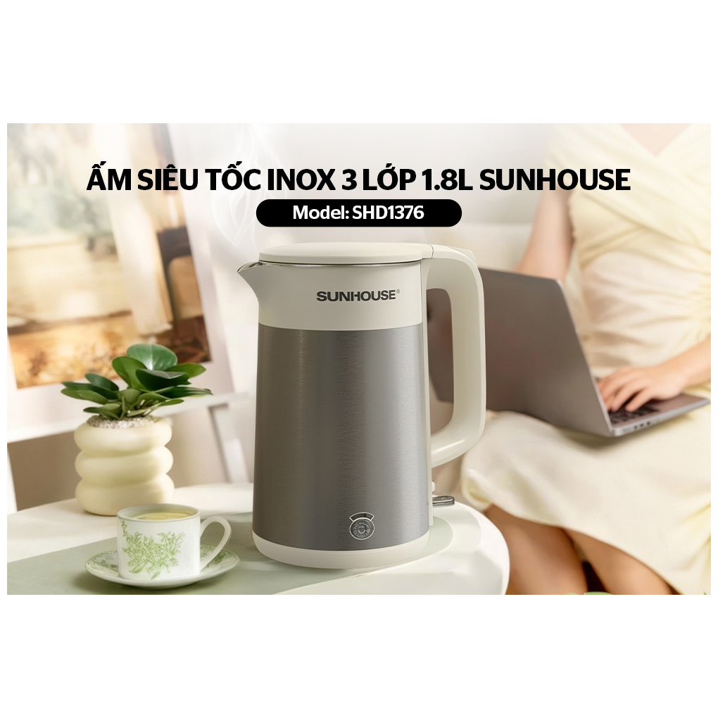 Ấm Siêu Tốc Inox 3 Lớp 1.8 Lít Sunhouse SHD1376 5