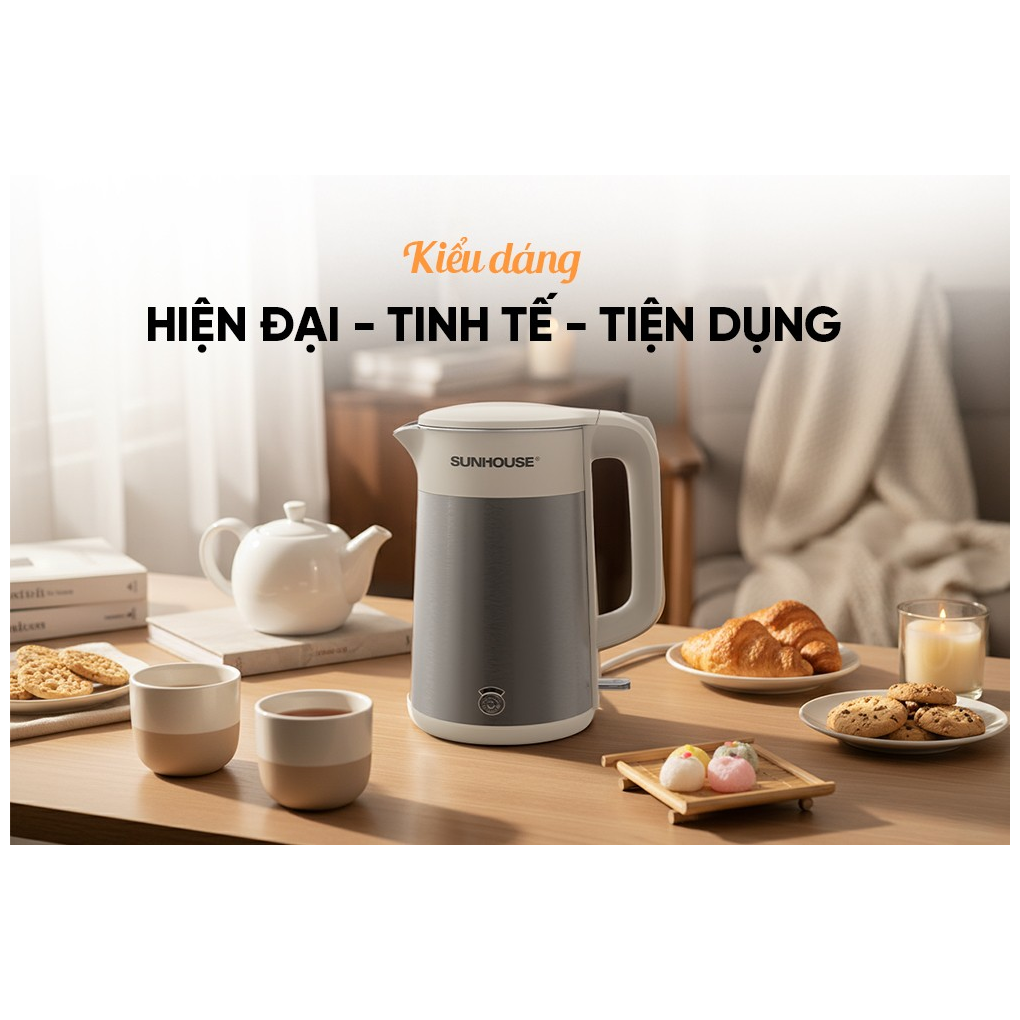 Ấm Siêu Tốc Inox 3 Lớp 1.8 Lít Sunhouse SHD1376 6