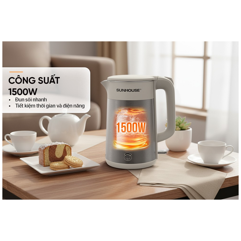 Ấm Siêu Tốc Inox 3 Lớp 1.8 Lít Sunhouse SHD1376 9