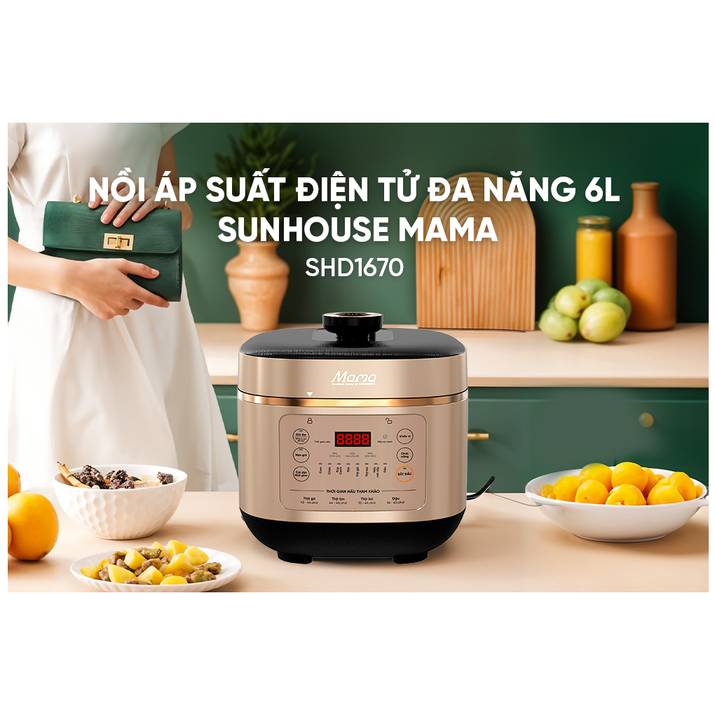 Nồi Áp Suất Điện Tử Đa Năng 6 Lít Sunhouse Mama SHD1670 5