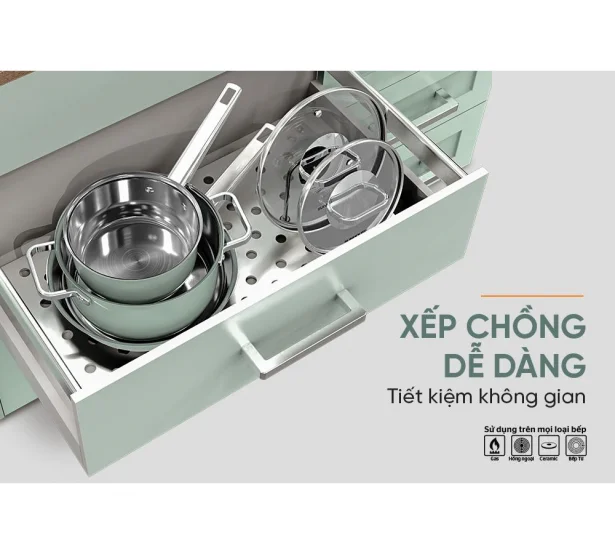Bộ Nồi Chảo Inox 304 Sunhouse SHG608