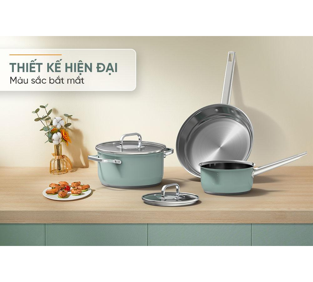 Bộ Nồi Chảo Inox 304 Sunhouse SHG608 5