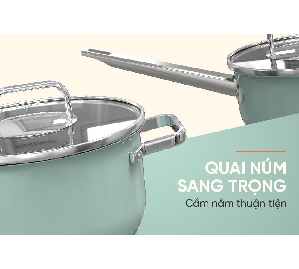 Bộ Nồi Chảo Inox 304 Sunhouse SHG608 8